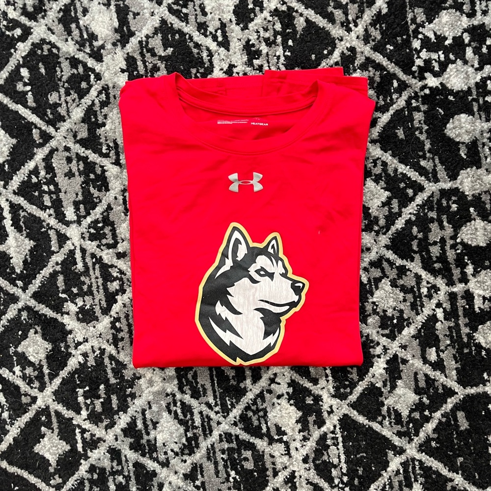 Northeastern long sleeve under armor tshirt